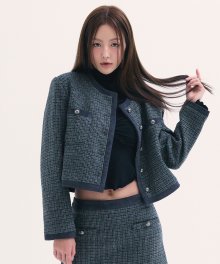 Leona tweed jacket CHARCOLE