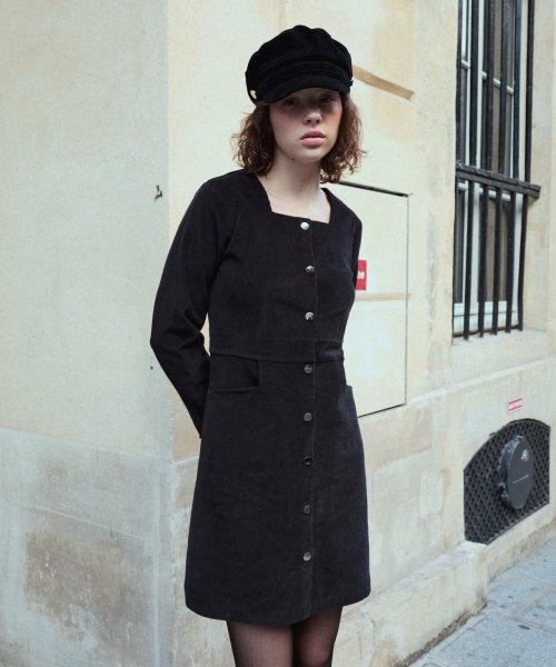 Black corduroy sales dress