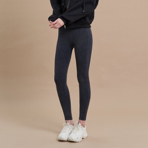 Бесшовные легинсы с эффектом стирки SWL23048-02 Denim Charcoal