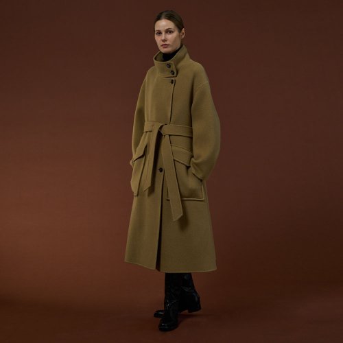 ILONA LONG COAT OLIVE KHAKI