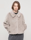 제이마크뉴욕(JMARKNEWYORK) Round collar mink fur jacket - Gray