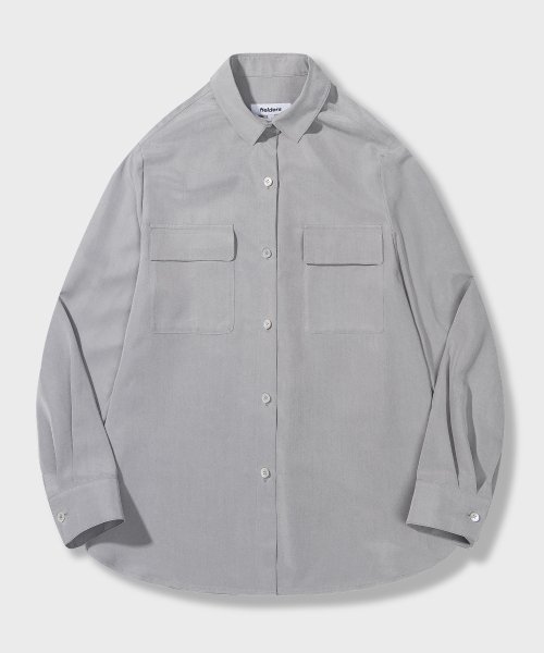 Мягкая блузка с карманами LIGHT GRAY