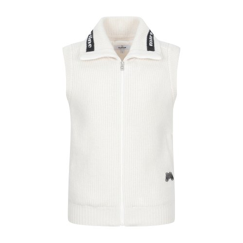 Zip-up Knit Vest_O/White