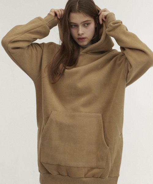 Длинный худи-свитшот с двусторонней начёской Beige