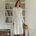 쎄무아듀(CEST MOIDEW) Cest_Winter lace splicing dress_WHITE