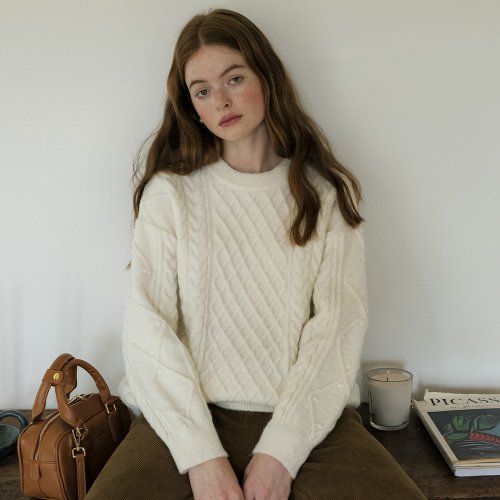 Cest_Twist pullover loose sweater_IVORY