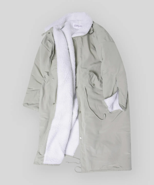 Длинная куртка-парка оверсайз с меховым воротником (Grey)