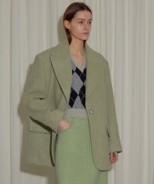 WIDE LAPEL COLLARED JACKET - GREEN