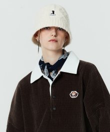 SILHOUETTE LESSER LOGO CABLE KNIT BUCKET HAT IVORY