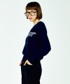 SIGNATURE LOGO CABLE SWEATER NAVY