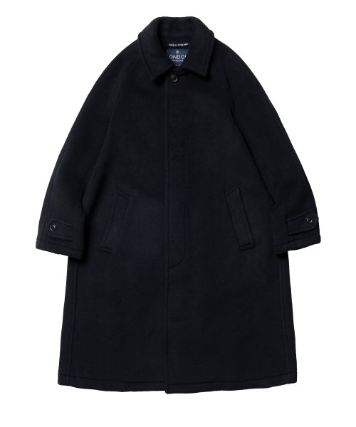 Inverted Pleats Wool Coat - Navy BW 28