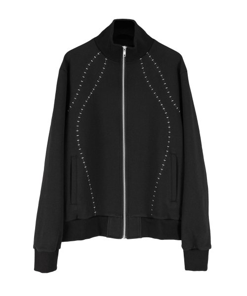 Embroidered Track Jacket - Black