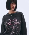 BUTTERFLY SIGNATURE SWEATSHIRT_CHARCOAL PINK