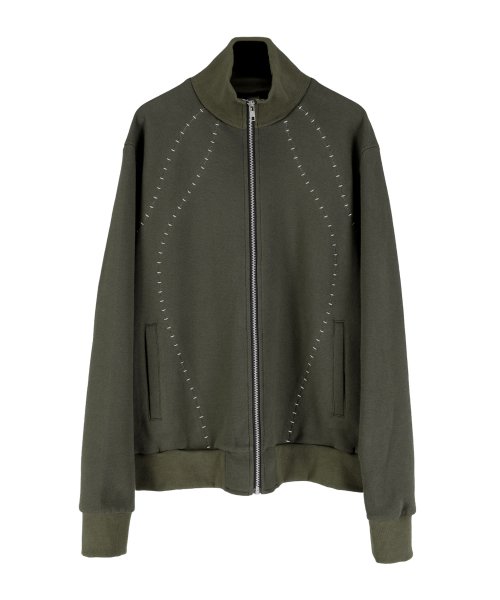 Embroidered Track Jacket - Olive