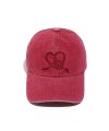 Heart Knot Embroidery Cap Red