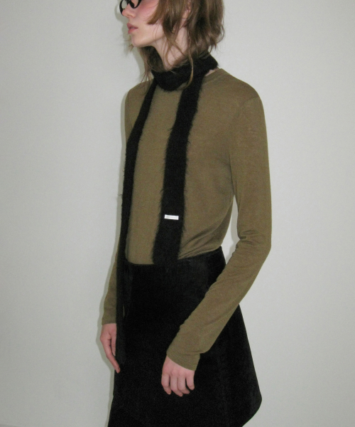 [LOW CLASSIC] / ☆ 24FW SOFT ALPACA SLIM MUFFLER /LIGHT GREY SOFT ALPACA SLIM MUFFLER_LIGHT GREY_LC244MF02LG - 감도 깊은
