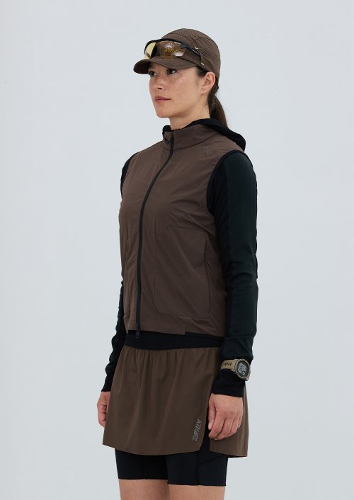 WOMENS AIR BLADE GILET (ATHLETIC) MILD BROWN