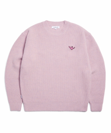 ANGEL WAPPEN MERINO WOOL KNIT SWEATER - LAVENDER PINK