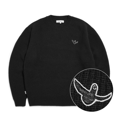 ニット・セーター Mark Gonzales ANGEL WAPPEN MERINO WOOL KNIT SWEATER ANGEL WAPPEN MERINO WOOL KNIT SWEATER - BROWN - 마크곤잘레스
