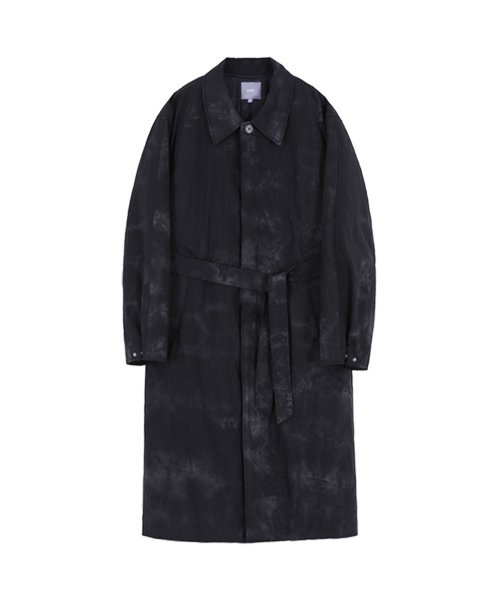 PADDED SINGLE LONG COAT (TIE-DYE)