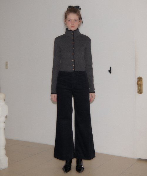 Corduroy Wide Pants_ Black