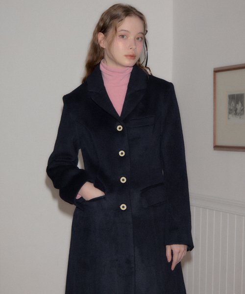 Hourglass Long Coat_ Navy