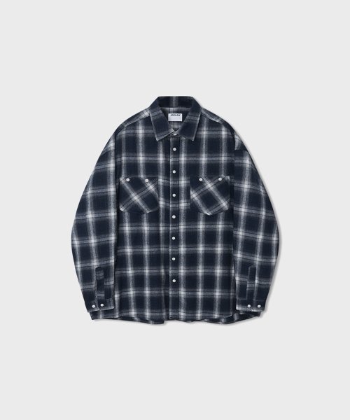 MUSINSA | ANGLAN Ombre Check Pocket Big Shirt