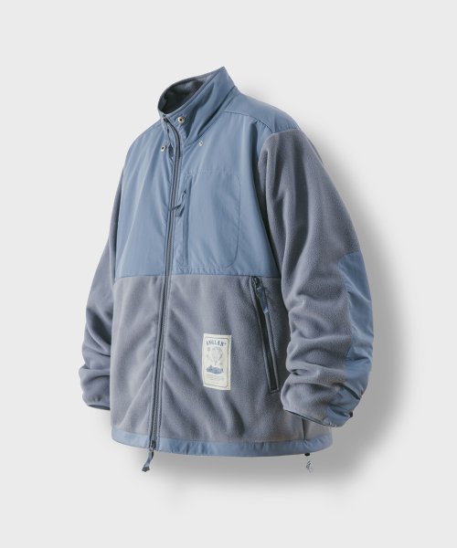 MUSINSA | ANGLAN Fluffy Color Fleece Jacket - Gray