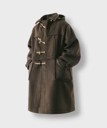 Wool Detachable Duffle Coat - Brown