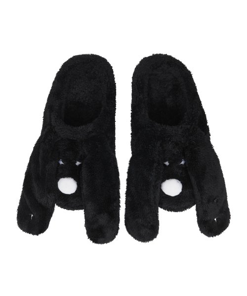 Black best sale fuzzy shoes