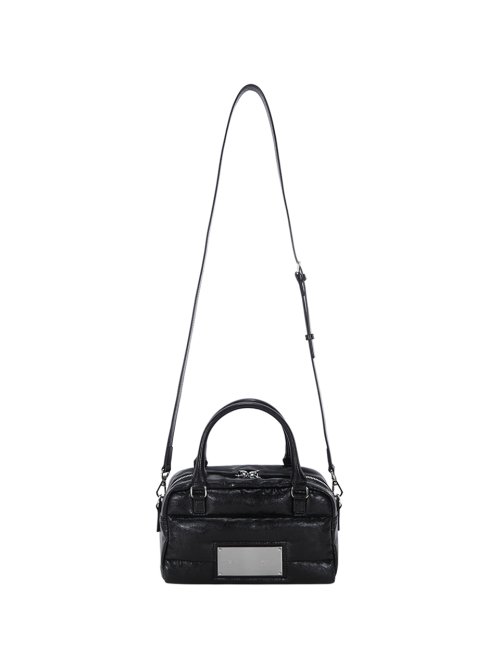 MUSINSA | MATIN KIM FAUX LEATHER BABY SPORTY TOTE BAG IN BLACK
