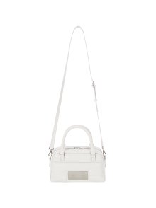 FAUX LEATHER BABY SPORTY TOTE BAG IN IVORY