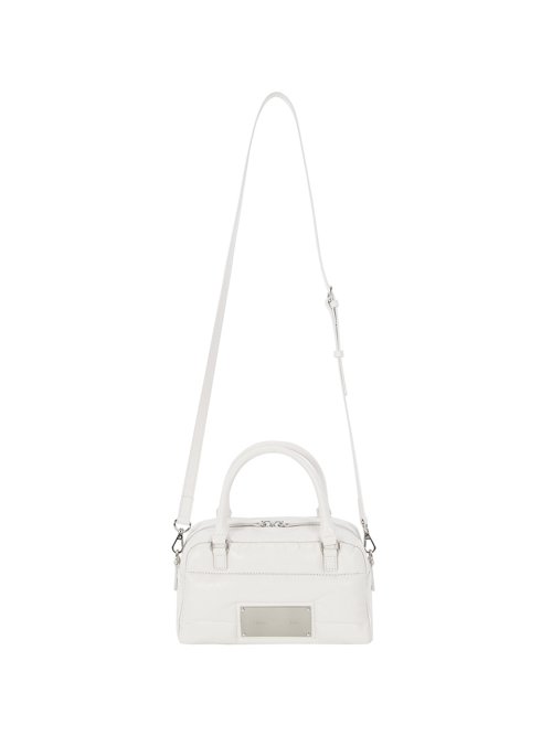 MUSINSA | MATIN KIM FAUX LEATHER BABY SPORTY TOTE BAG IN IVORY