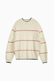 Pin stripe sweater_Ecru