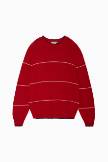 Pin stripe sweater_Red
