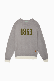 Jacquard colour blocked sweater_Grey