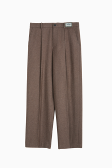 One-tuck wool trousers_Brown