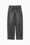 Oil washed denim jeans_Charcoal Grey