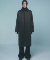 Oversized Wool Balmacaan Long Coat - Charcoal (FL-010)