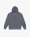 SMALL LOGO PIGMENT DYED HOODIE-CHARCOAL