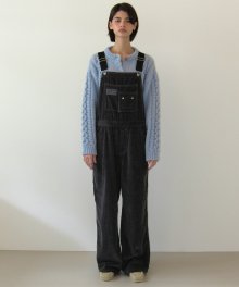 Corduroy letter patch overall - charcoal