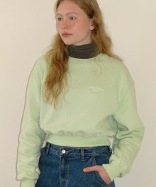 wave logo crop sweatshirt - mint