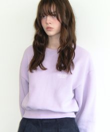 wave logo crop sweatshirt - light purple