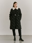 누브(NOUVE) Fur Collar Padding Coat-Black