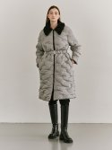 누브(NOUVE) Fur Collar Padding Coat-Gray