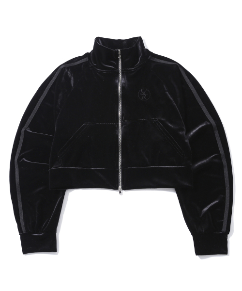 Вельветовая укороченная олимпийка Black