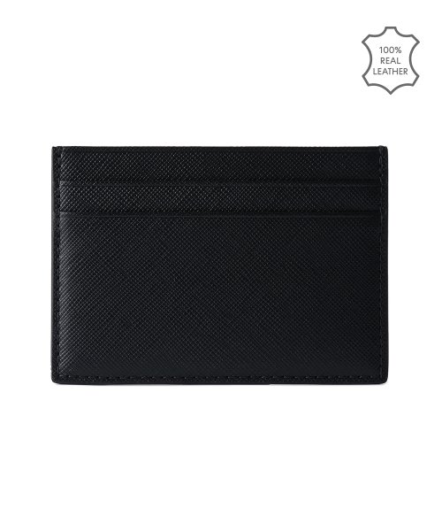 MUSINSA | MUSINSA STANDARD Saffiano Leather Card Wallet [Black]