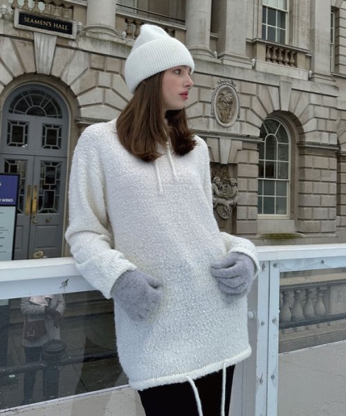 HIGT NECK STRING TWO WAY KNIT [2COLOR]