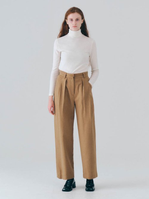 Knotted wool slacks (Camel)