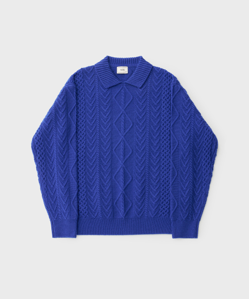 Fisherman cable Knit (Cobalt)